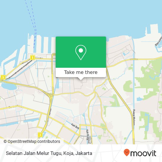 Selatan Jalan Melur Tugu, Koja map