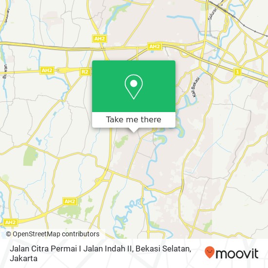 Jalan Citra Permai I Jalan Indah II, Bekasi Selatan map
