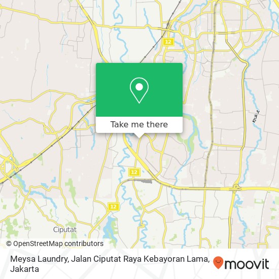 Meysa Laundry, Jalan Ciputat Raya Kebayoran Lama map