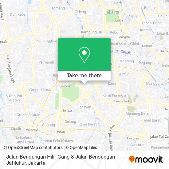 Jalan Bendungan Hilir Gang 8 Jalan Bendungan Jatiluhur map