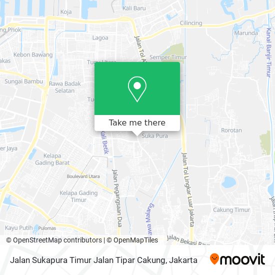 Jalan Sukapura Timur Jalan Tipar Cakung map