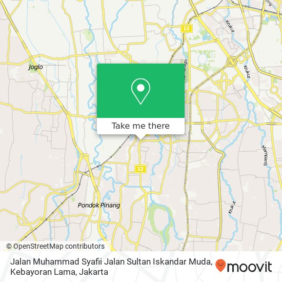 Jalan Muhammad Syafii Jalan Sultan Iskandar Muda, Kebayoran Lama map