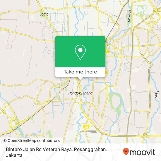 Bintaro Jalan Rc Veteran Raya, Pesanggrahan map