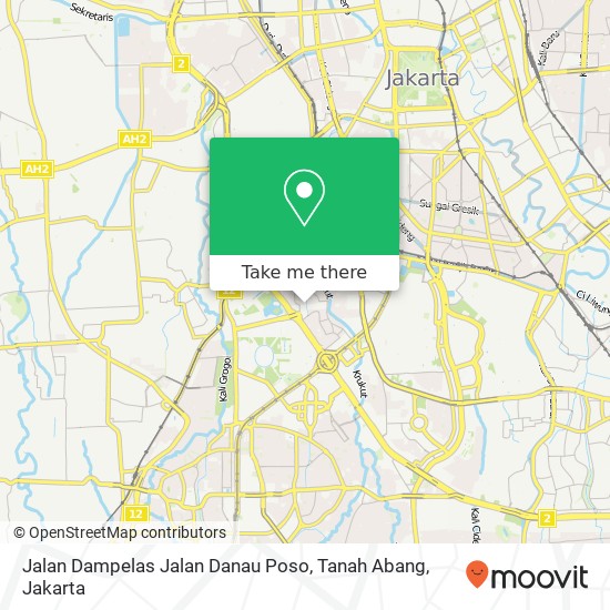 Jalan Dampelas Jalan Danau Poso, Tanah Abang map