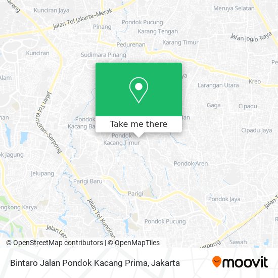 Bintaro Jalan Pondok Kacang Prima map