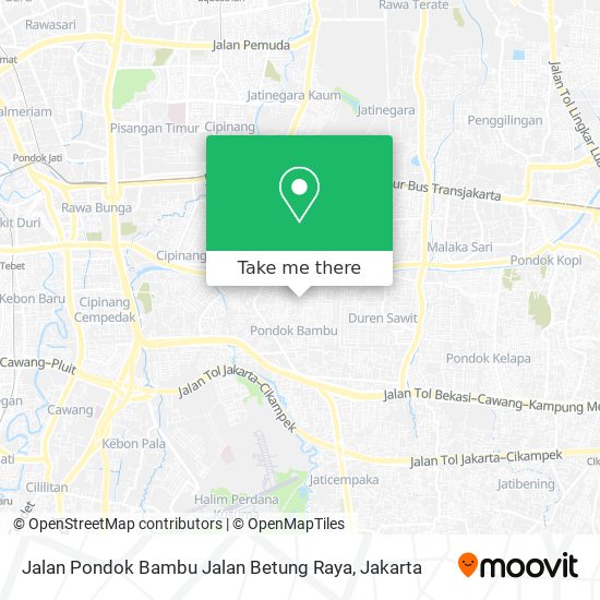 Jalan Pondok Bambu Jalan Betung Raya map