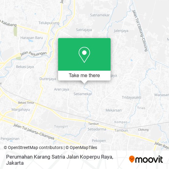 Perumahan Karang Satria Jalan Koperpu Raya map