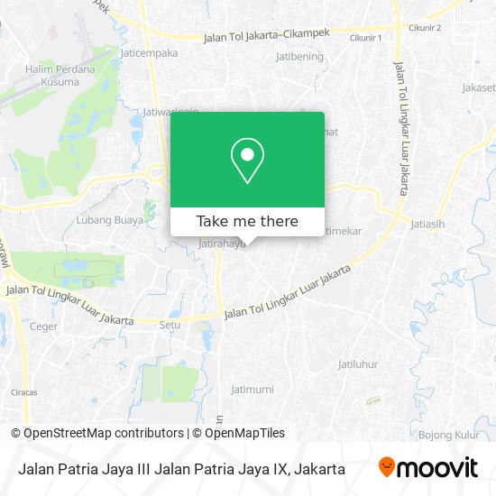 Jalan Patria Jaya III Jalan Patria Jaya IX map