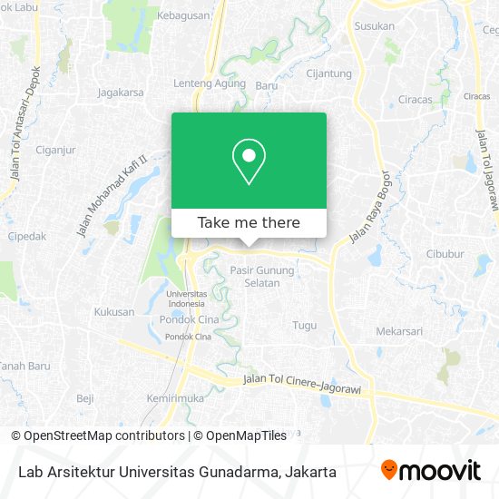 Lab Arsitektur Universitas Gunadarma map