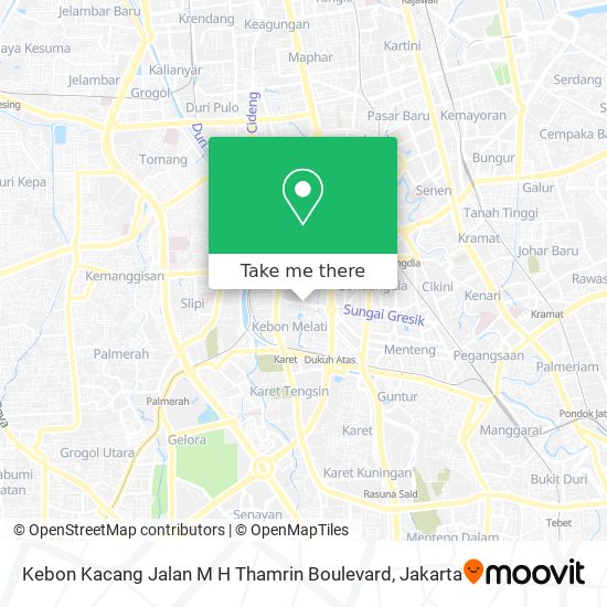 Kebon Kacang Jalan M H Thamrin Boulevard map
