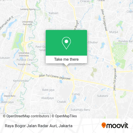 Raya Bogor Jalan Radar Auri map