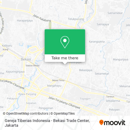 Gereja Tiberias Indonesia - Bekasi Trade Center map
