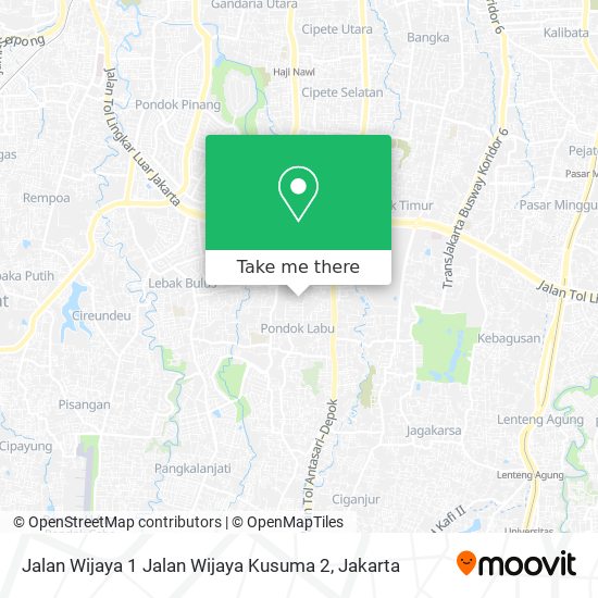 Jalan Wijaya 1 Jalan Wijaya Kusuma 2 map