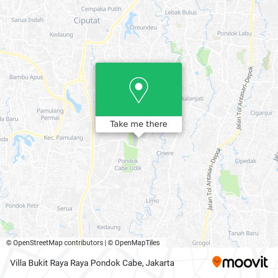 Villa Bukit Raya Raya Pondok Cabe map