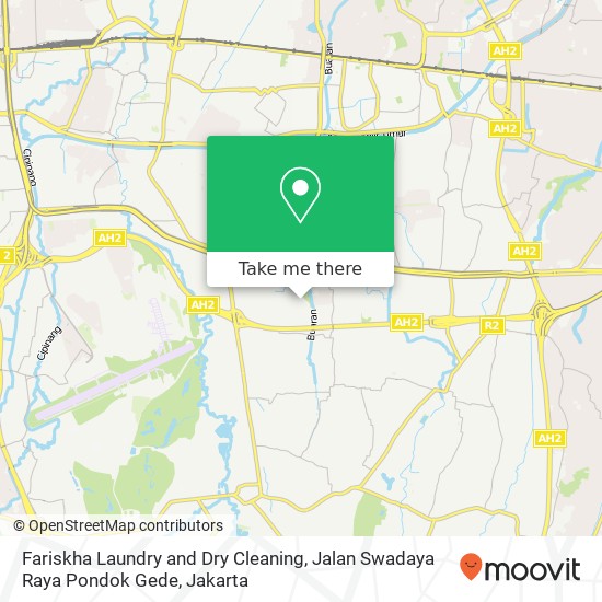 Fariskha Laundry and Dry Cleaning, Jalan Swadaya Raya Pondok Gede map