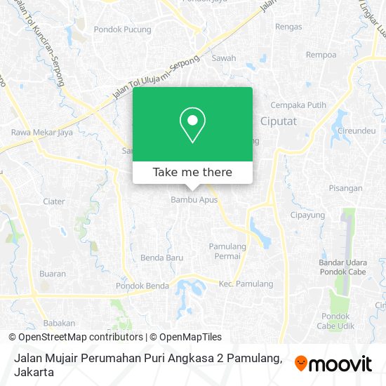 Jalan Mujair Perumahan Puri Angkasa 2 Pamulang map