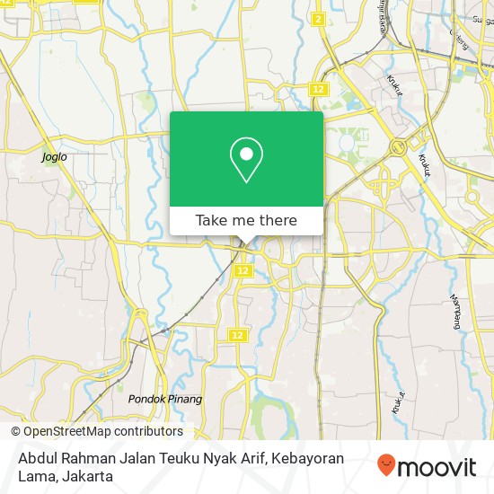 Abdul Rahman Jalan Teuku Nyak Arif, Kebayoran Lama map