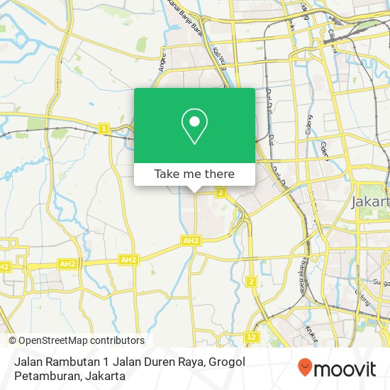 Jalan Rambutan 1 Jalan Duren Raya, Grogol Petamburan map