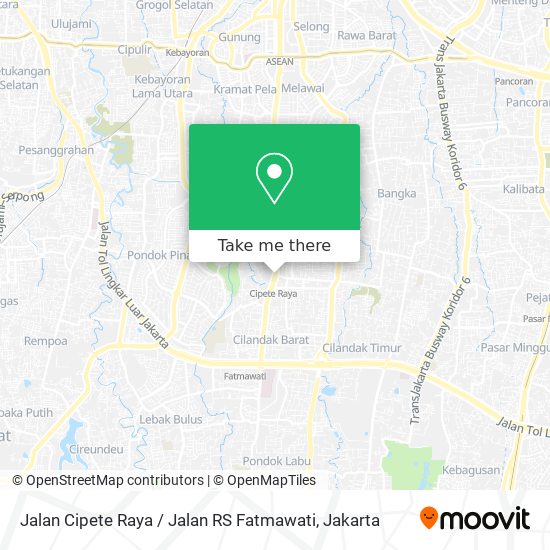 Jalan Cipete Raya / Jalan RS Fatmawati map