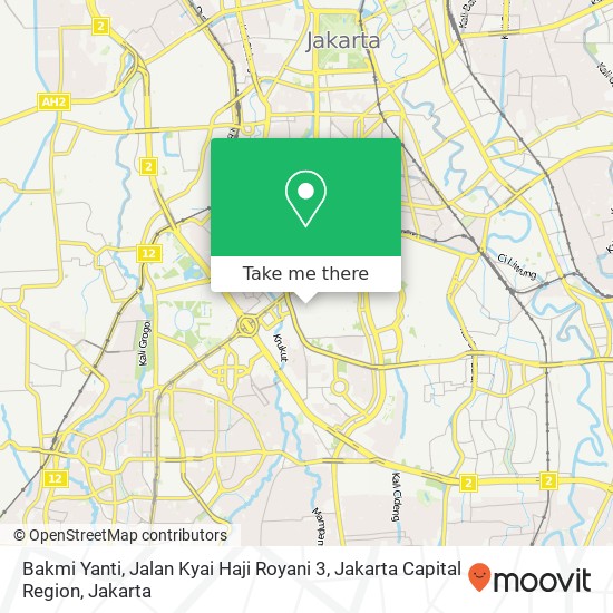 Bakmi Yanti, Jalan Kyai Haji Royani 3, Jakarta Capital Region map