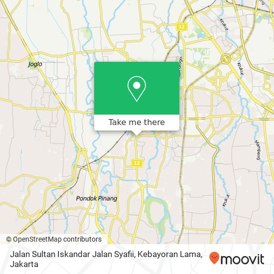 Jalan Sultan Iskandar Jalan Syafii, Kebayoran Lama map
