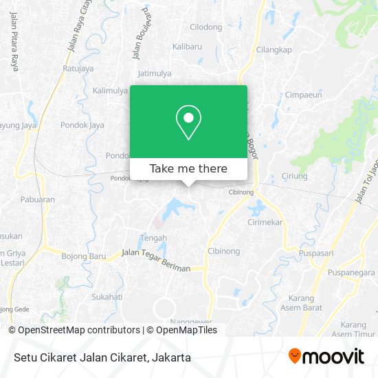 Setu Cikaret Jalan Cikaret map