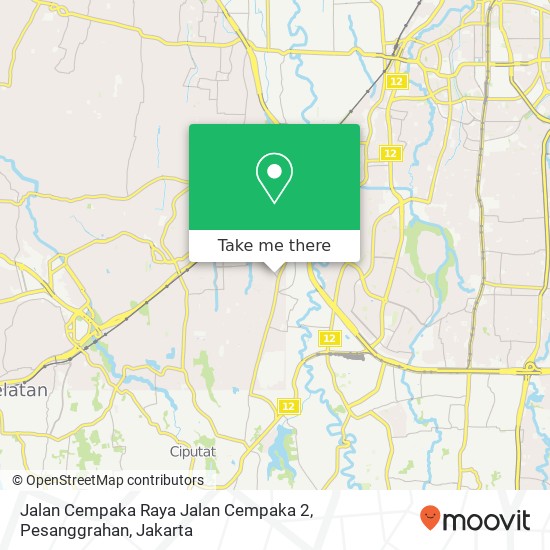 Jalan Cempaka Raya Jalan Cempaka 2, Pesanggrahan map