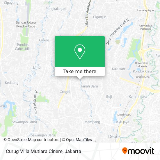 Curug Villa Mutiara Cinere map