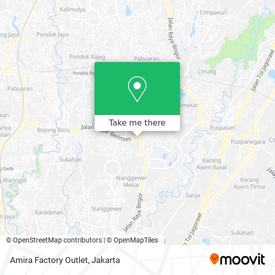 Amira Factory Outlet map