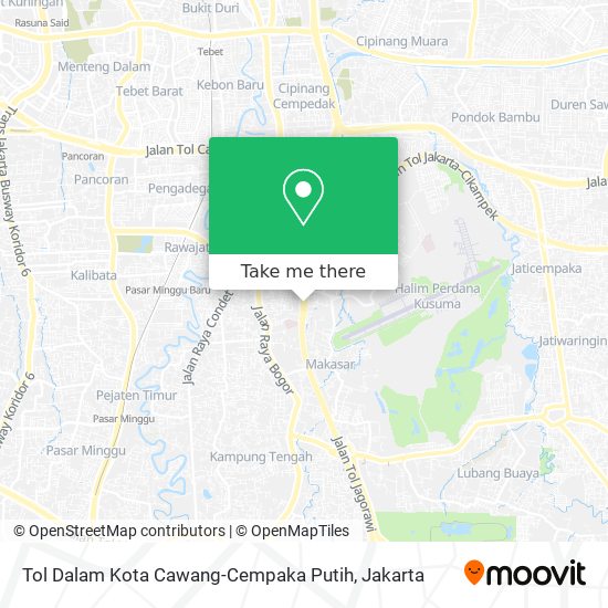 Tol Dalam Kota Cawang-Cempaka Putih map