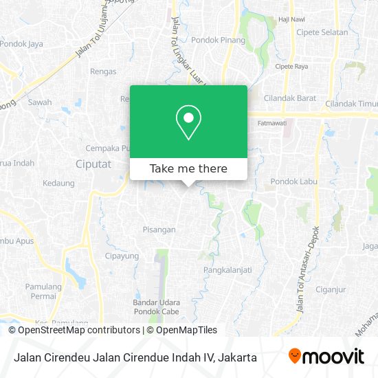 Jalan Cirendeu Jalan Cirendue Indah IV map