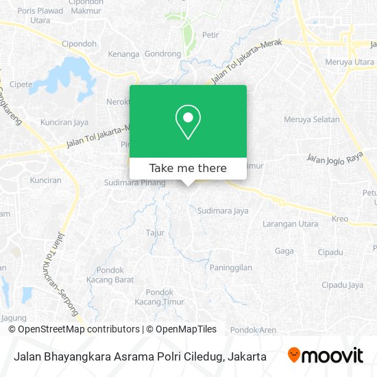 Jalan Bhayangkara Asrama Polri Ciledug map