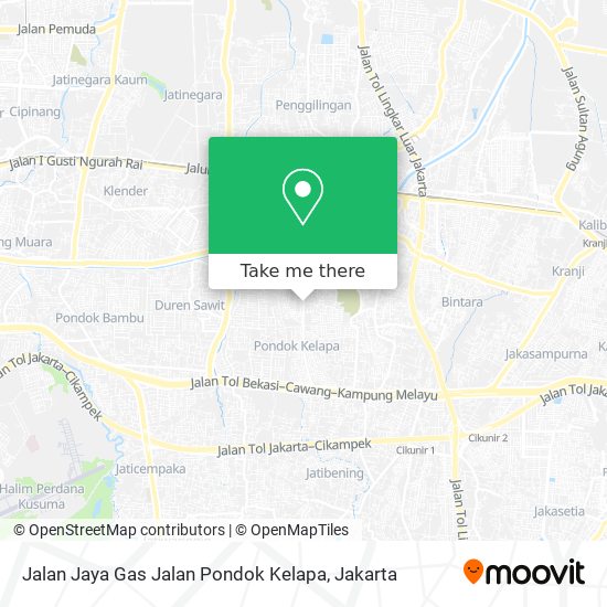 Jalan Jaya Gas Jalan Pondok Kelapa map