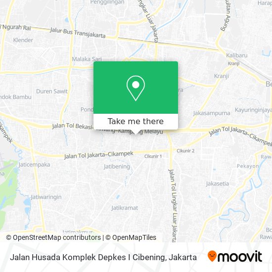 Jalan Husada Komplek Depkes I Cibening map