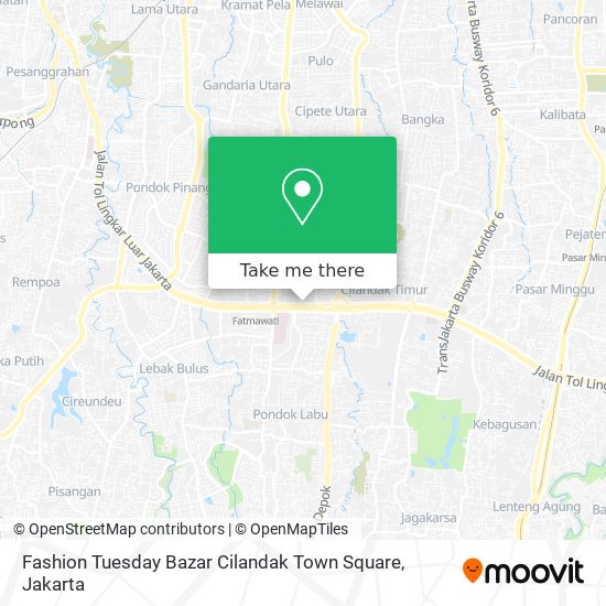 Fashion Tuesday Bazar Cilandak Town Square map