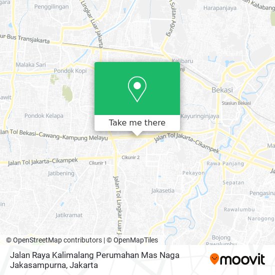 Jalan Raya Kalimalang Perumahan Mas Naga Jakasampurna map