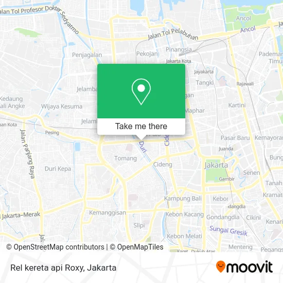 Rel kereta api Roxy map