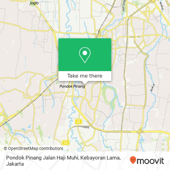 Pondok Pinang Jalan Haji Muhi, Kebayoran Lama map