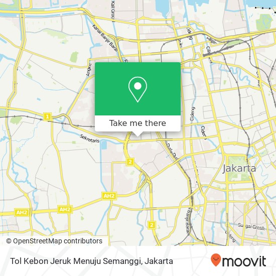 Tol Kebon Jeruk Menuju Semanggi map