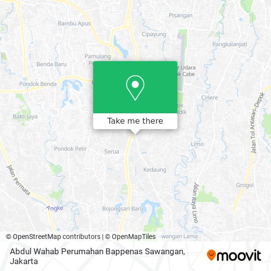 Abdul Wahab Perumahan Bappenas Sawangan map