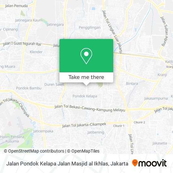 Jalan Pondok Kelapa Jalan Masjid al Ikhlas map
