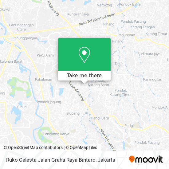 Ruko Celesta Jalan Graha Raya Bintaro map