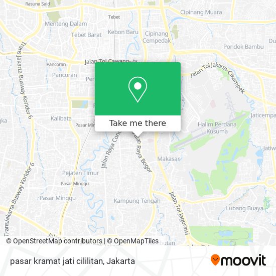 pasar kramat jati cililitan map