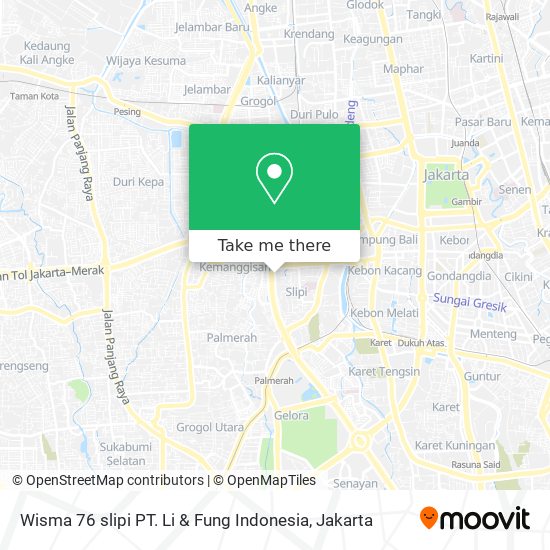 Wisma 76 slipi PT. Li & Fung Indonesia map