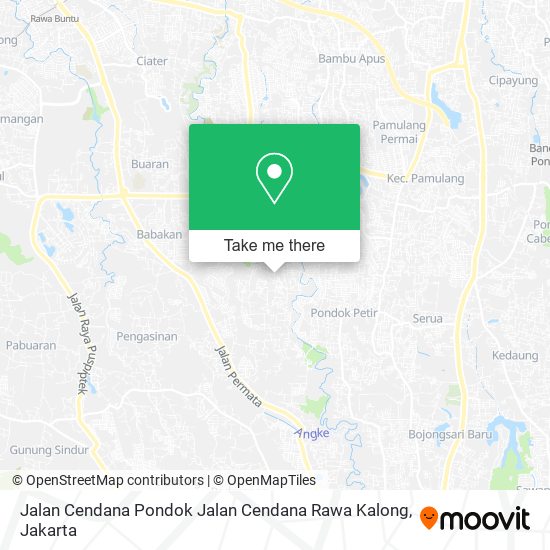 Jalan Cendana Pondok Jalan Cendana Rawa Kalong, Setu map