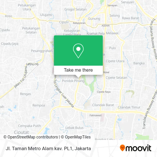 Jl. Taman Metro Alam kav. PL1 map