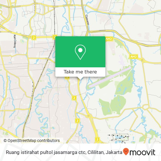 Ruang istirahat pultol jasamarga ctc, Cililitan map