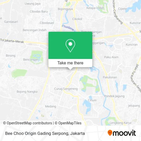 Bee Choo Origin Gading Serpong map