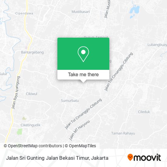 Jalan Sri Gunting Jalan Bekasi Timur map