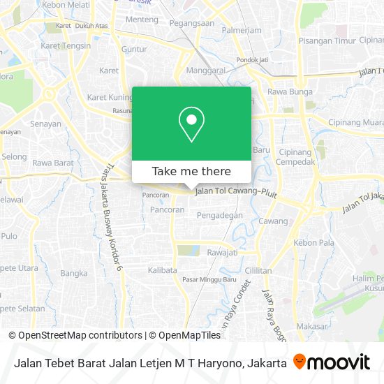 Jalan Tebet Barat Jalan Letjen M T Haryono map